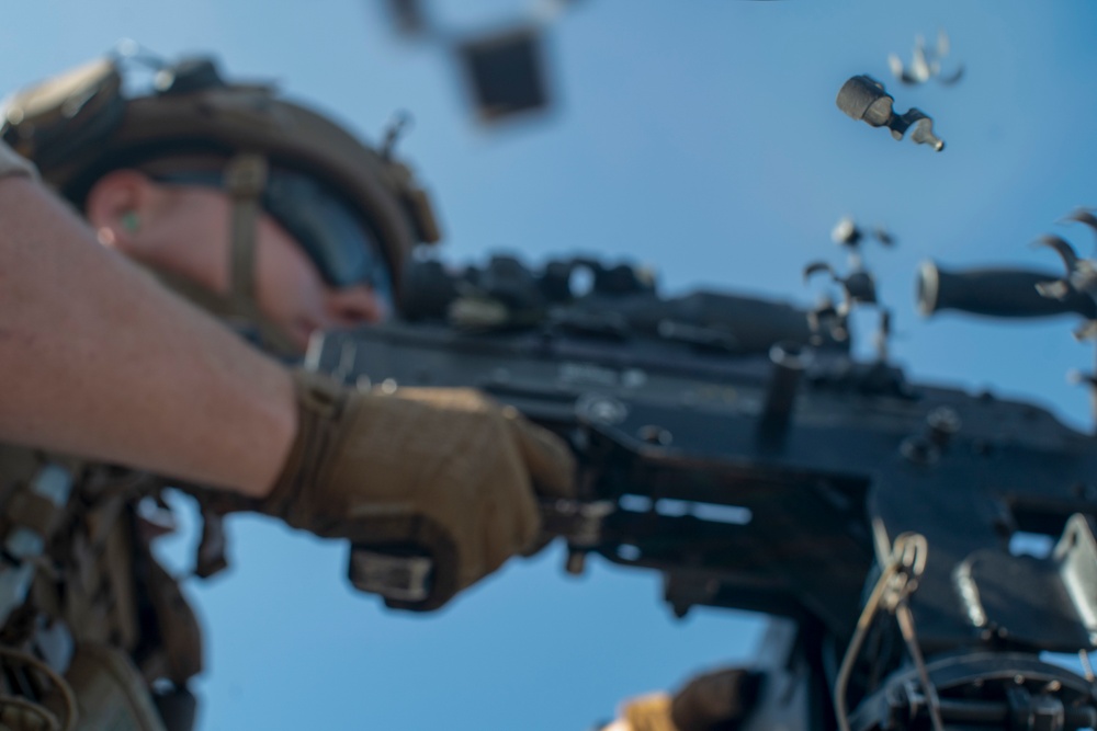 11th MEU ADRD boat team conduct crew-served weapons range aboard USS Pearl Harbor