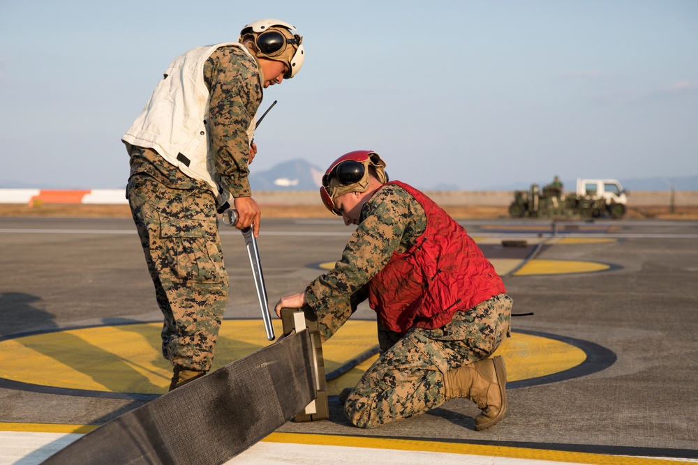 Exercise Active Shield 21: MCAS Iwakuni Marines Conduct an Arrested Landing of Aircraft