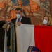 Gen. Christopher Cavoli Ties a Streamer on the U.S. Army EURAF Flag