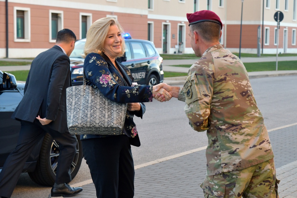 The Honorable Christine Wormuth, 25th Secretary of the United States Army, visits Caserma Del Din