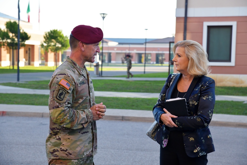 The Honorable Christine Wormuth, 25th Secretary of the United States Army, visits Caserma Del Din