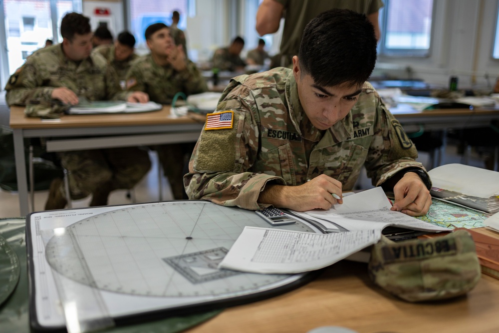 Students at the Infantry Mortarmen Course Train On the M16 Plotting Board