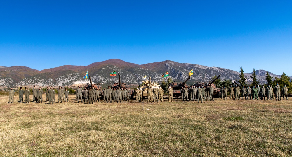 1-16th Infantry Regiment attends Hellenic Tank Challenge 2021 opening ceremony at Triantafyllides Camp, Greece