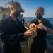 USS Sioux City Sailors Tie a Bowline Knot During Sea and Anchor Detail