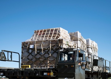 Travis AFB loads humanitarian cargo at JB Charleston