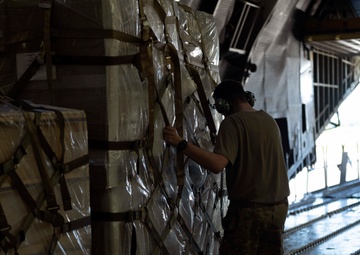 Travis AFB loads humanitarian cargo at JB Charleston