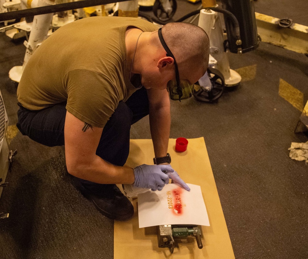 USS Carl Vinson (CVN 70) Sailors Conduct Maintenance in South China Sea