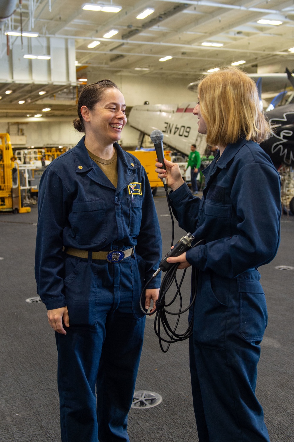 USS Carl Vinson (CVN 70) Sailor Conducts Interview