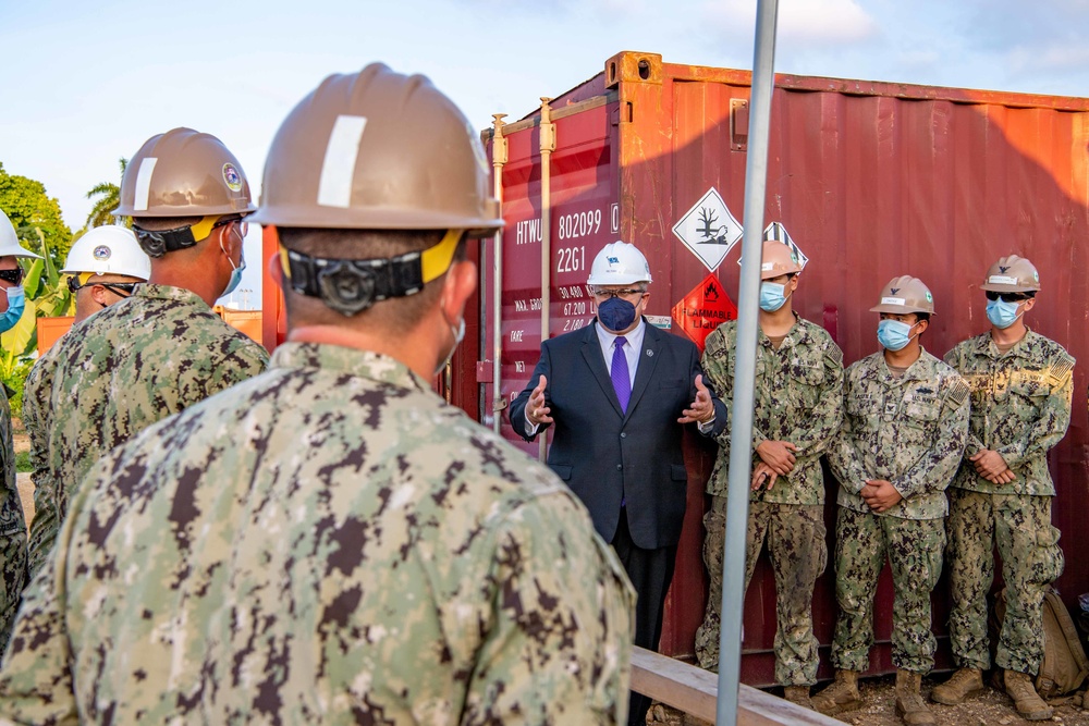 SECNAV Visits Sailors assigned to NMCB 5