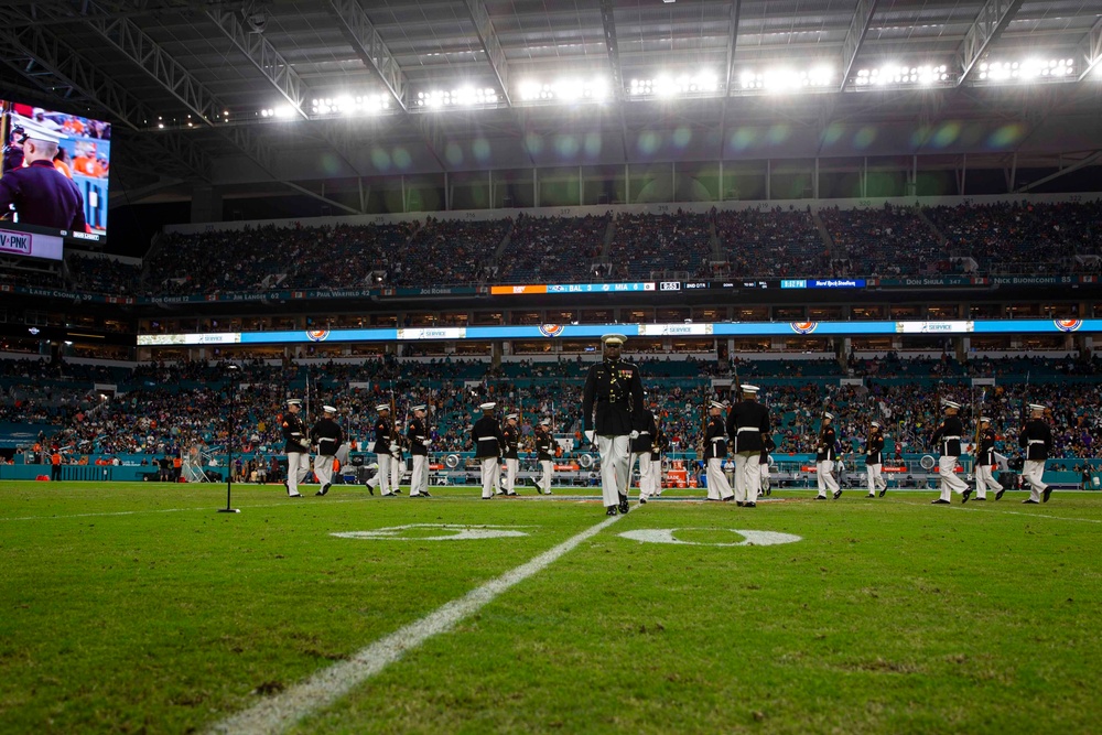 DVIDS Images Silent Drill Platoon performs during Miami Dolphins