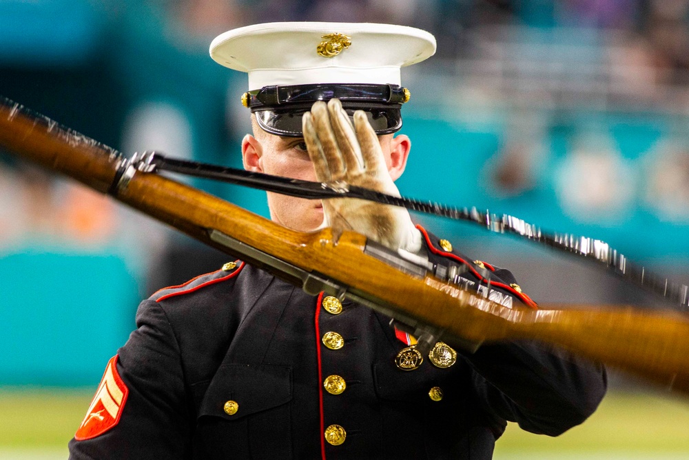 DVIDS Images Silent Drill Platoon performs during Miami Dolphins