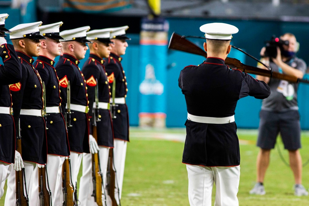 DVIDS Images Silent Drill Platoon performs during Miami Dolphins