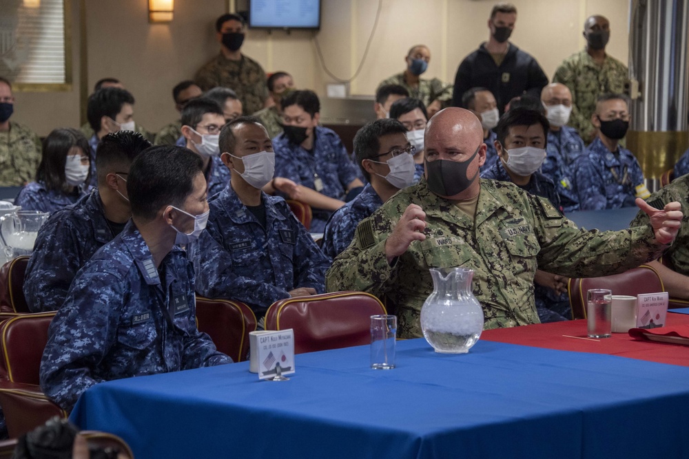 USS America Conducts a ship Tour with JMSDF