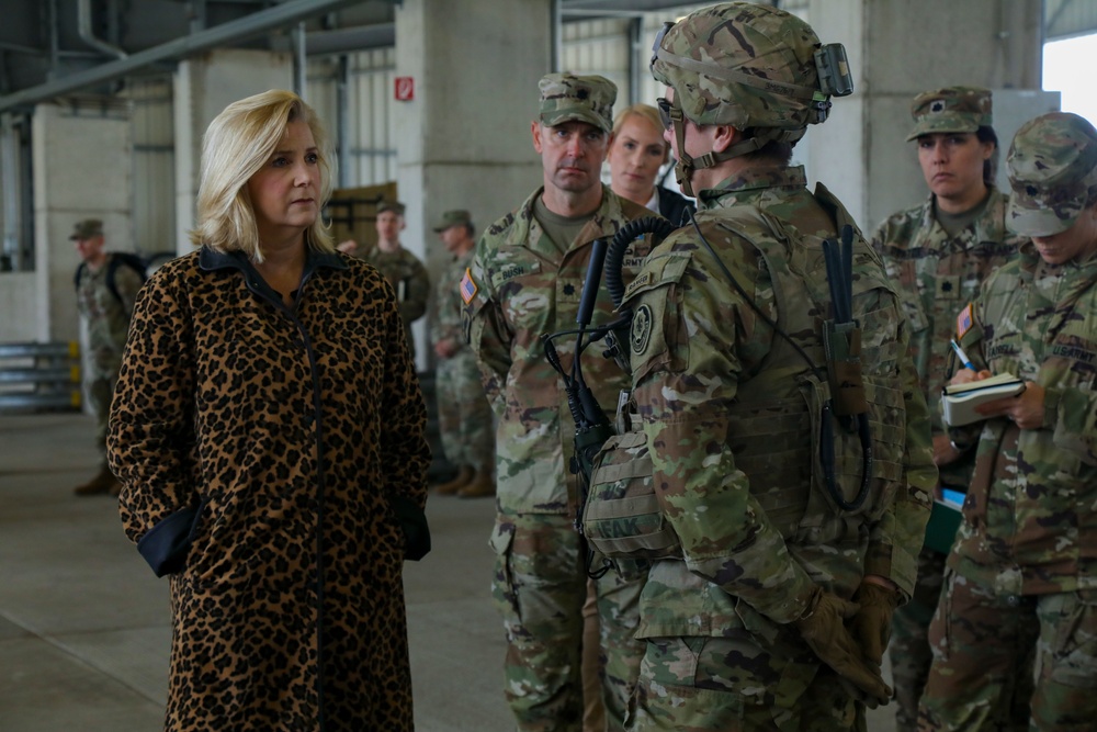 U.S. Secretary of the Army Visits the 2CR Motorpool in Grafenwoehr, Germany
