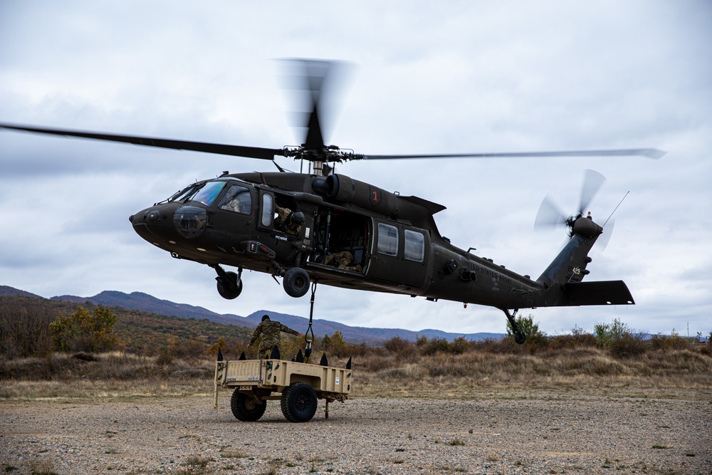 Sling Load Training: 3-1 Attack Helicopter Battalion let the Blackhawk do all the heavy lifting