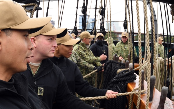 USS Constitution underway for CPO Heritage Week