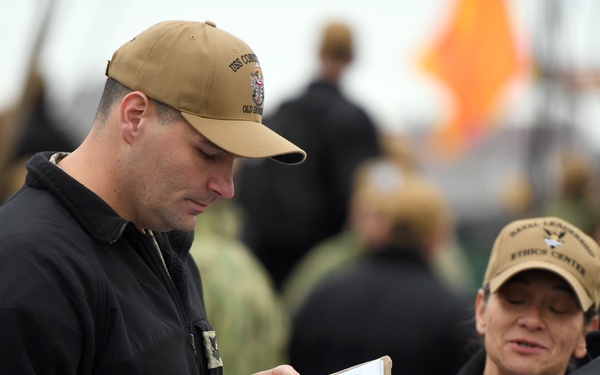 USS Constitution underway for CPO Heritage Week