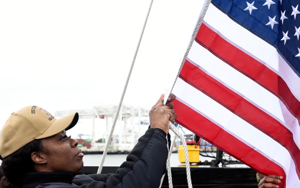 USS Constitution underway for CPO Heritage Week