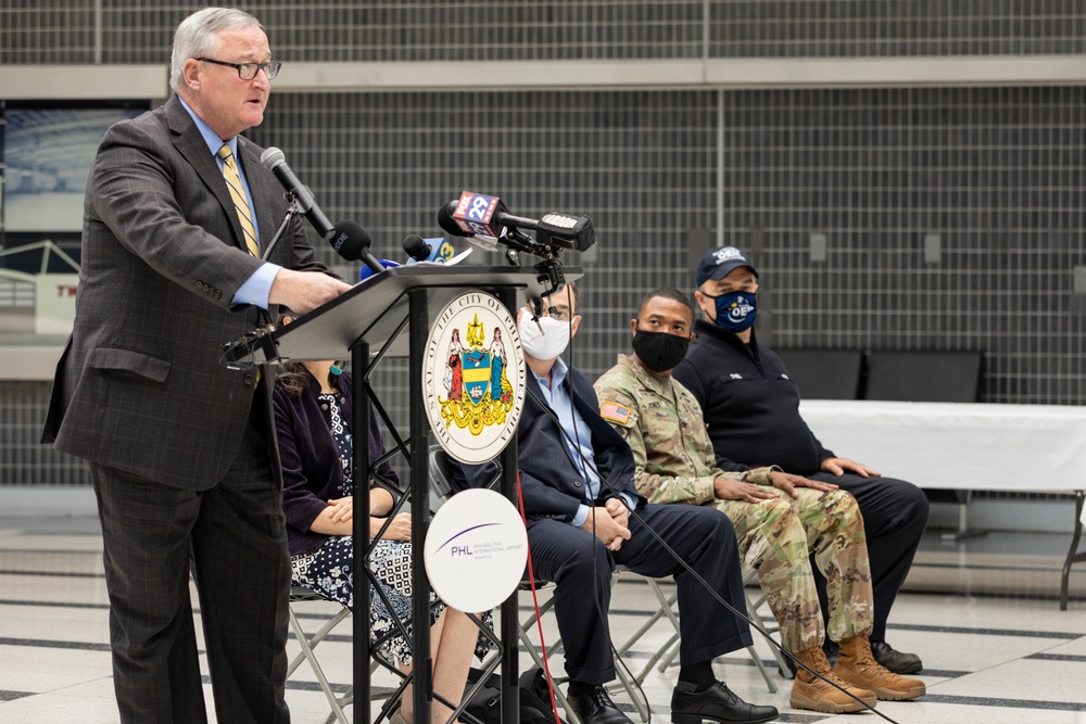 Press Event at Philadelphia Aerial Port of Debarkation