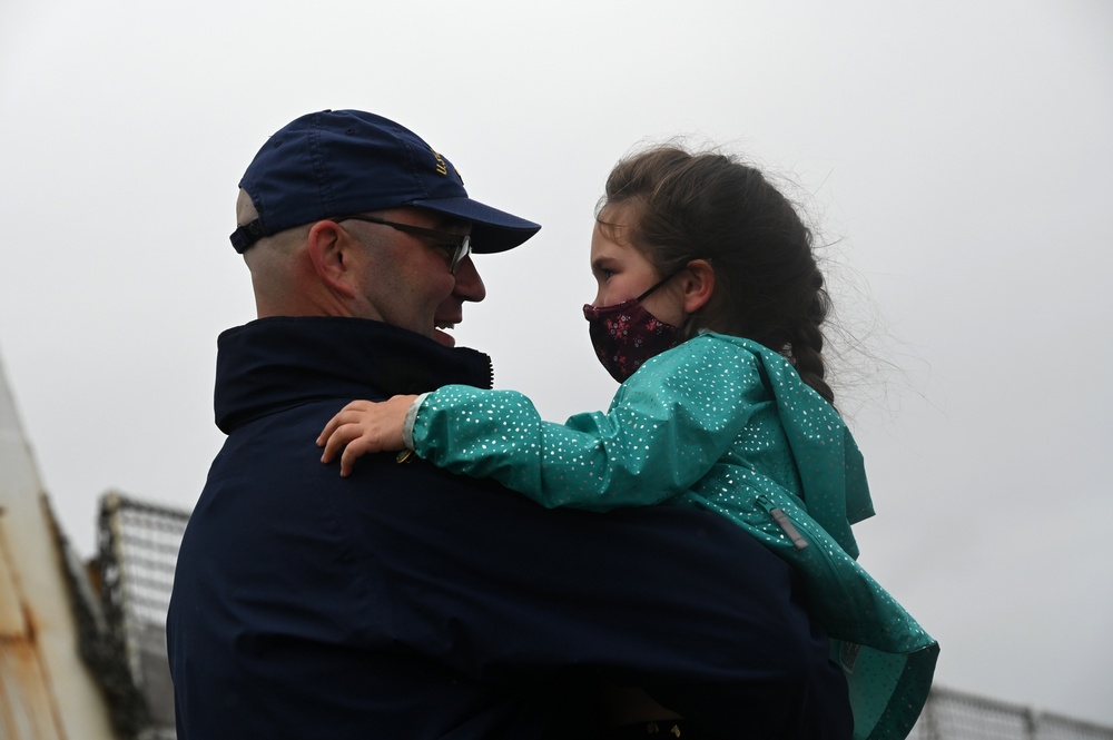 Coast Guard Cutter Bertholf returns home to Alameda following a 105-day deployment throughout the North Pacific