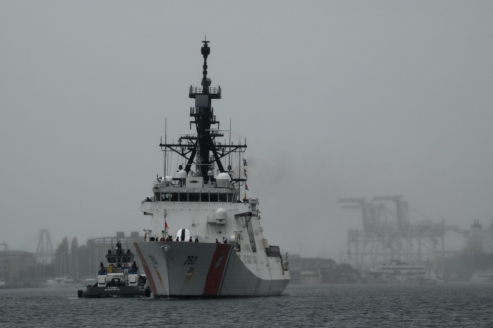 Coast Guard Cutter Bertholf returns home to Alameda following a 105-day deployment throughout the North Pacific