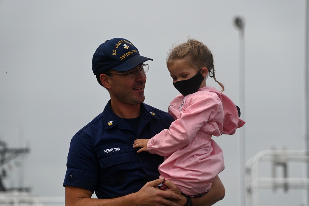 Coast Guard Cutter Bertholf returns home to Alameda following a 105-day deployment throughout the North Pacific