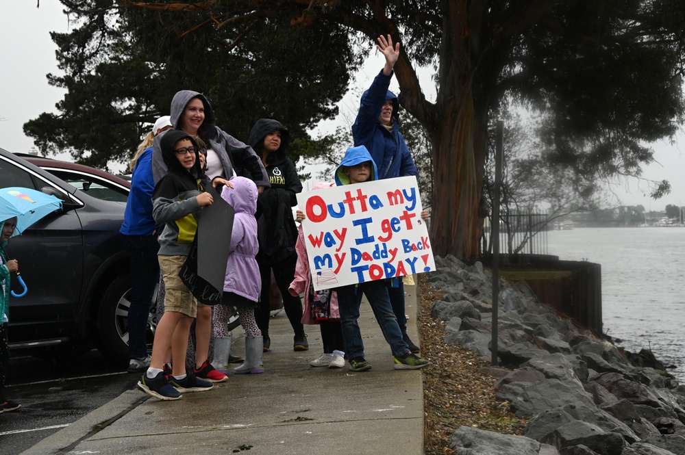 Coast Guard Cutter Bertholf returns home to Alameda following a 105-day deployment throughout the North Pacific