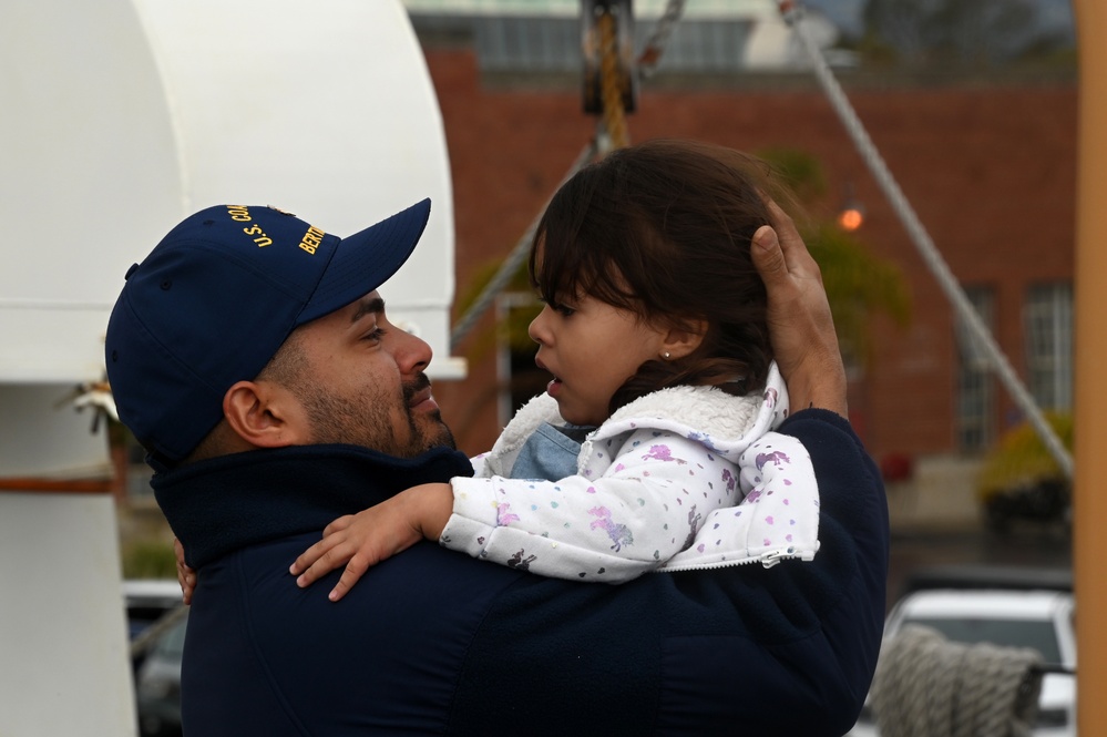 Coast Guard Cutter Bertholf returns home to Alameda following a 105-day deployment throughout the North Pacific