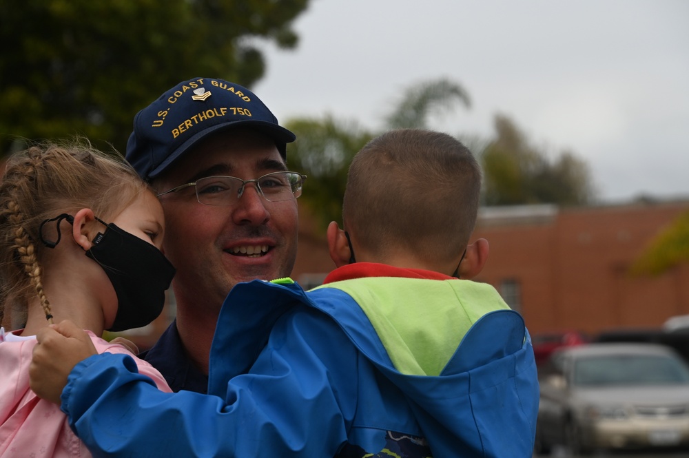 Coast Guard Cutter Bertholf returns home to Alameda following a 105-day deployment throughout the North Pacific