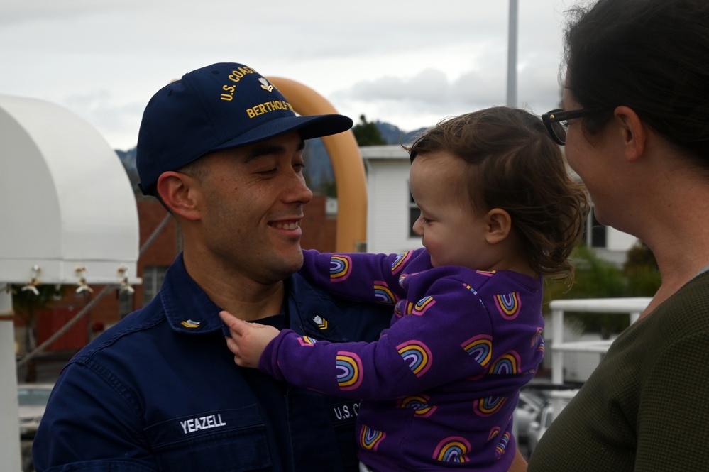 Coast Guard Cutter Bertholf returns home to Alameda following a 105-day deployment throughout the North Pacific