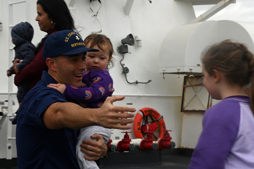 Coast Guard Cutter Bertholf returns home to Alameda following a 105-day deployment throughout the North Pacific