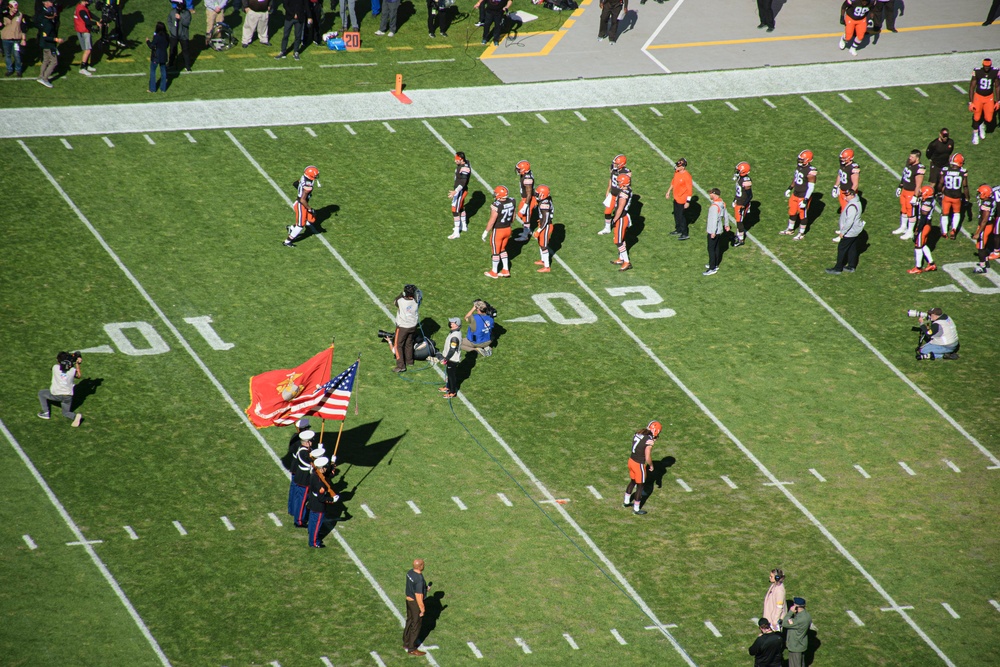 Cleveland Marines Color Guard for Browns