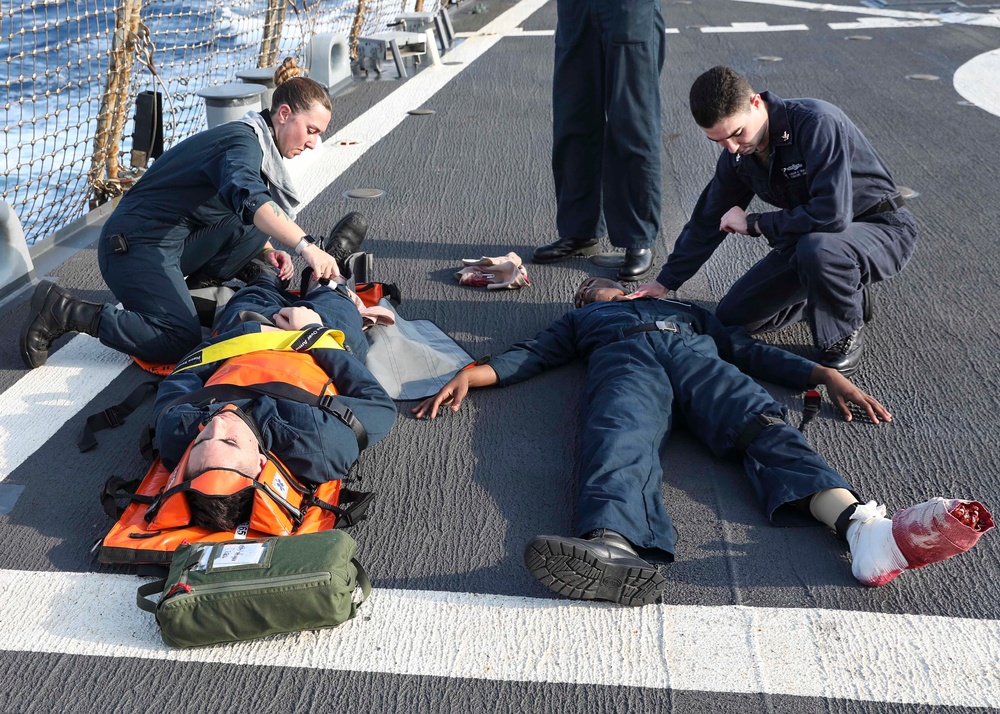 USS Benfold Conducts General Quarters Drill