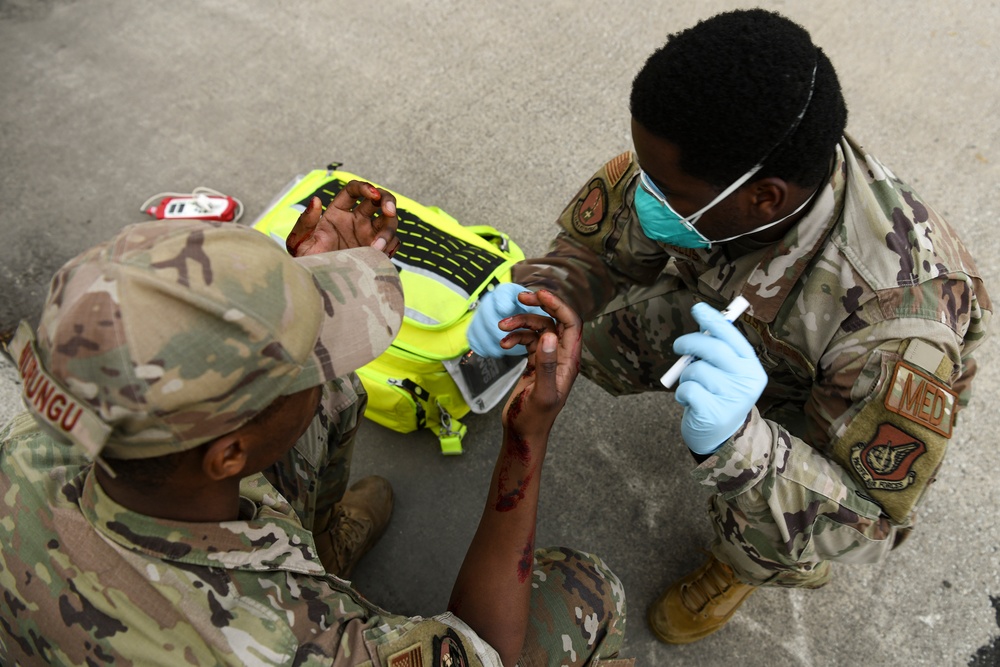 Medics, first responders tend to LRS wounded