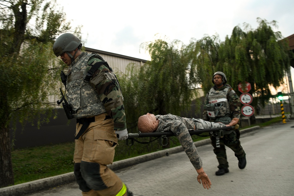 Medics, first responders tend to LRS wounded