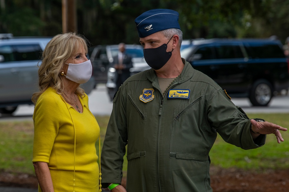 First Lady, Jill Biden visits Joint Base Charleston