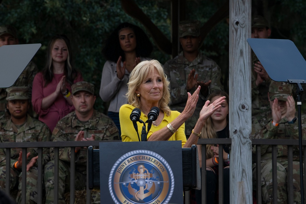 First Lady, Jill Biden visits Joint Base Charleston