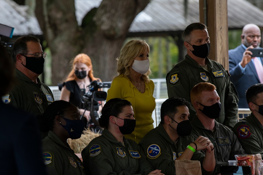 First Lady, Jill Biden visits Joint Base Charleston