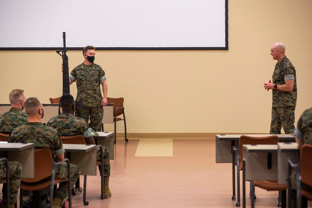 Top enlisted Marine speaks to Delta Company