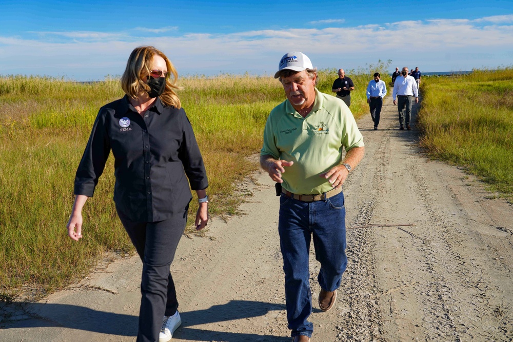 Hurricane Ida: FEMA Administrator Visits Grand Isle, Louisiana