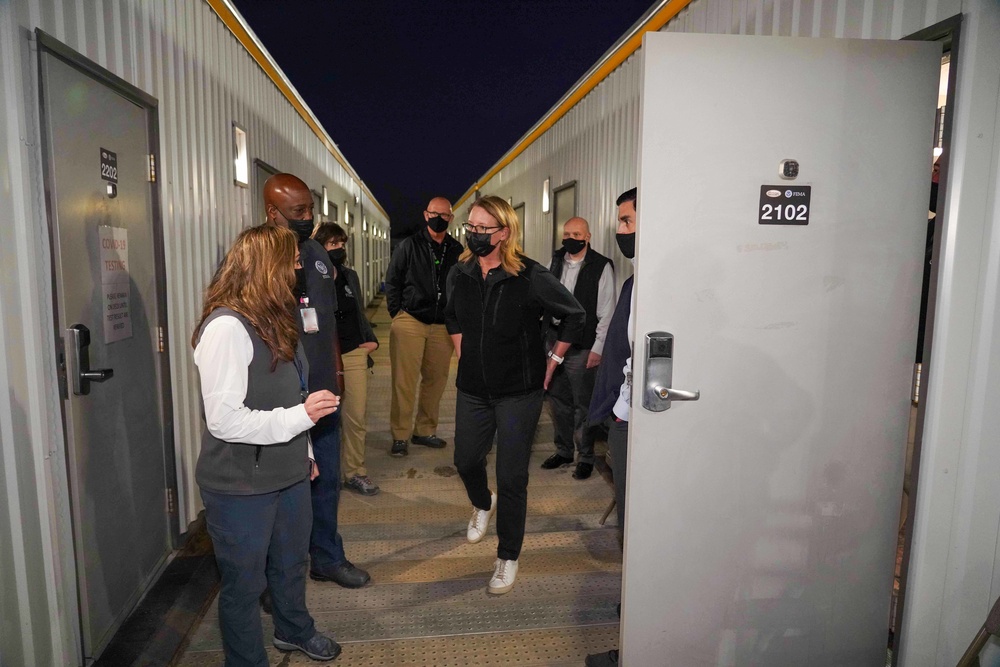 FEMA Administrator Tours Hurricane Ida Responder Lodging