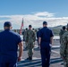 U.S. Navy Sailors and U.S. Coast Guardsman Observe Morning Colors