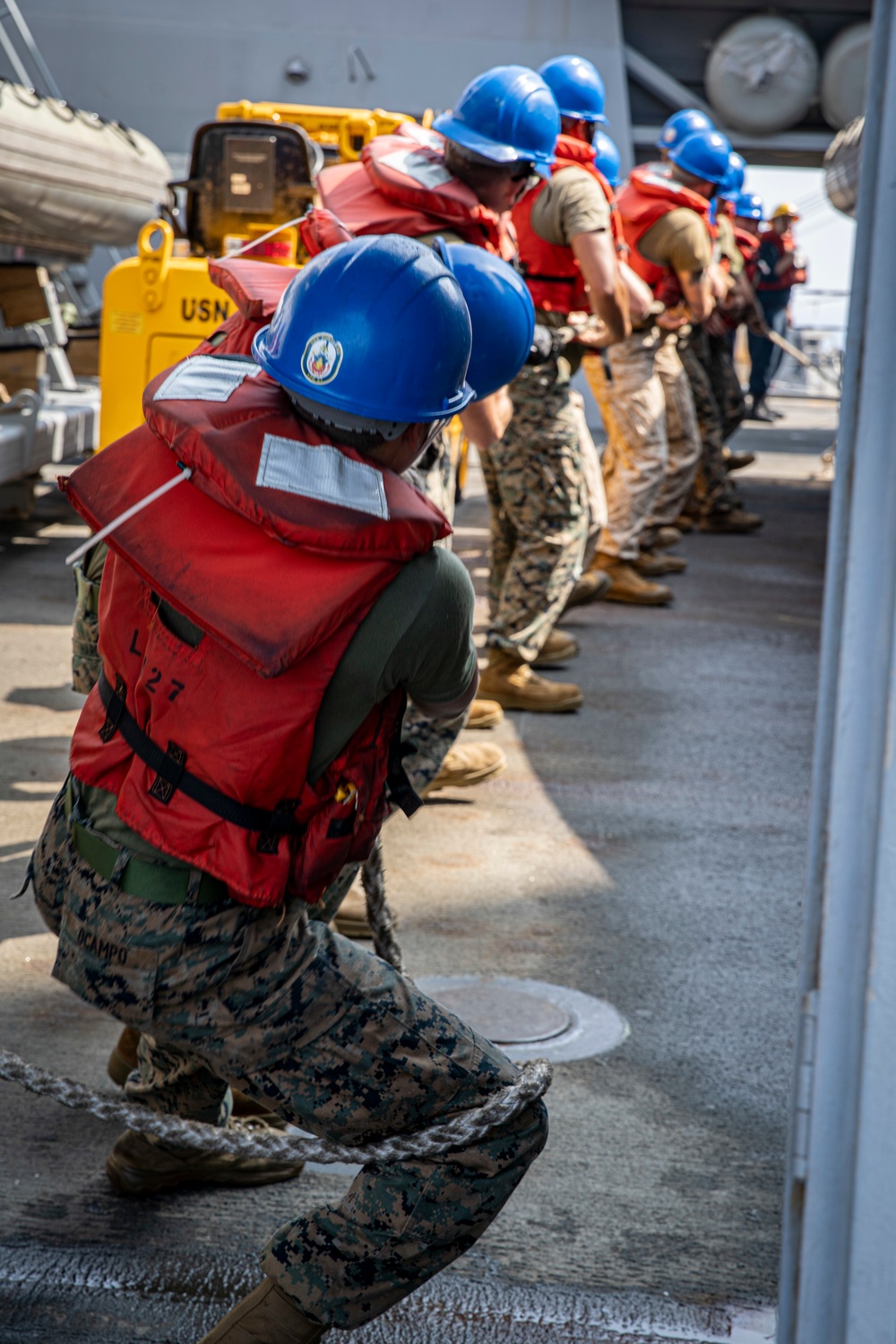 USS Portland replenishment-at-sea in the Red Sea