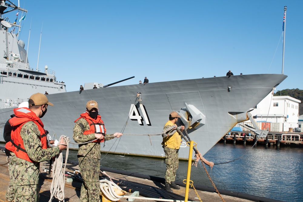 HMAS Brisbane Arrival at Commander, Fleet Activities Yokosuka