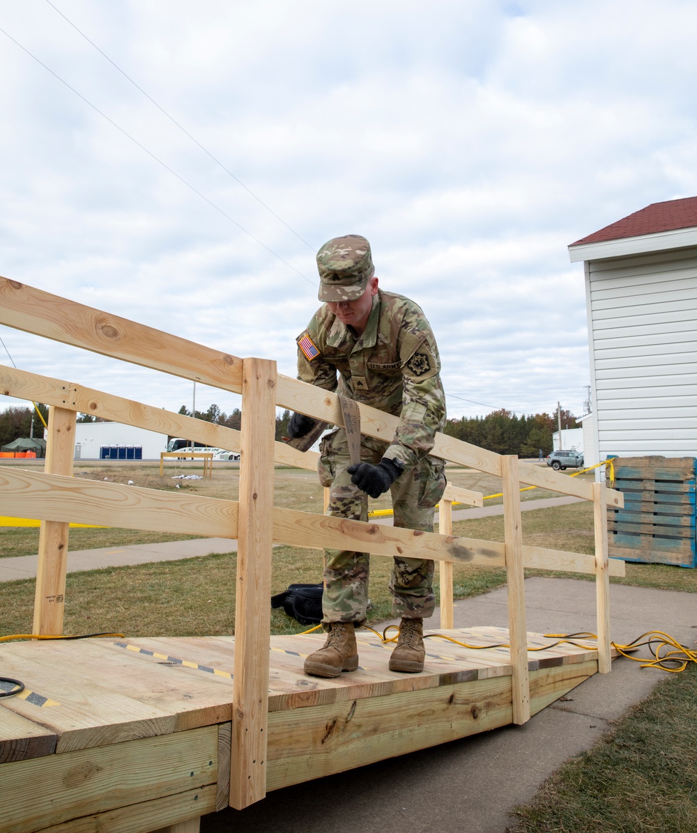 U.S. Soldiers Build Ramps For Afghan Guests