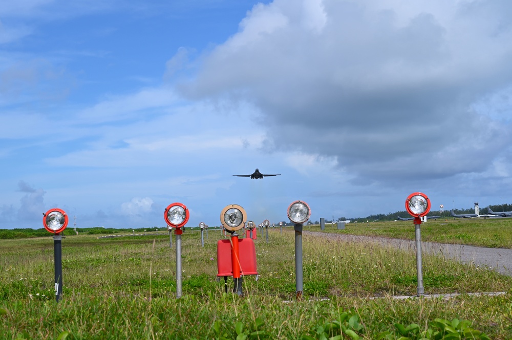 B-1B Lancers fly over Pacific for Bomber Task Force deployment