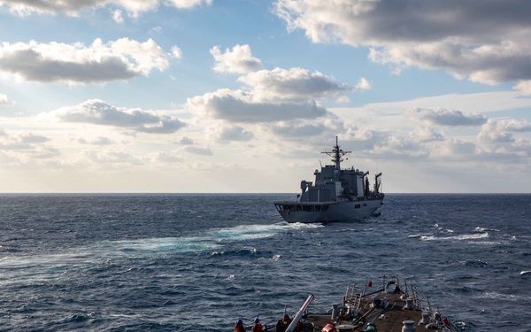 USS Dewey Prepares to Sail Alongside JS Omi