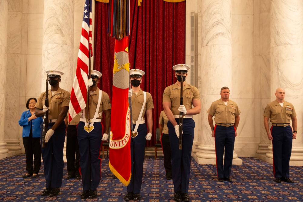 Marine Commandant, Sergeant Major conduct Marine Corps birthday cake-cutting ceremony at Senate