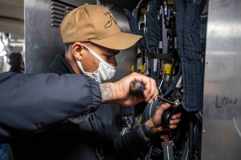 Sailor Checks SCBA Battery