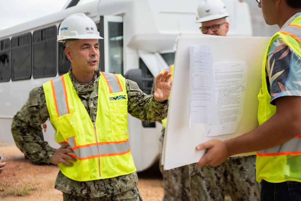 NAVFAC Commander Visits Guam Construction Sites, Meets with Seabees